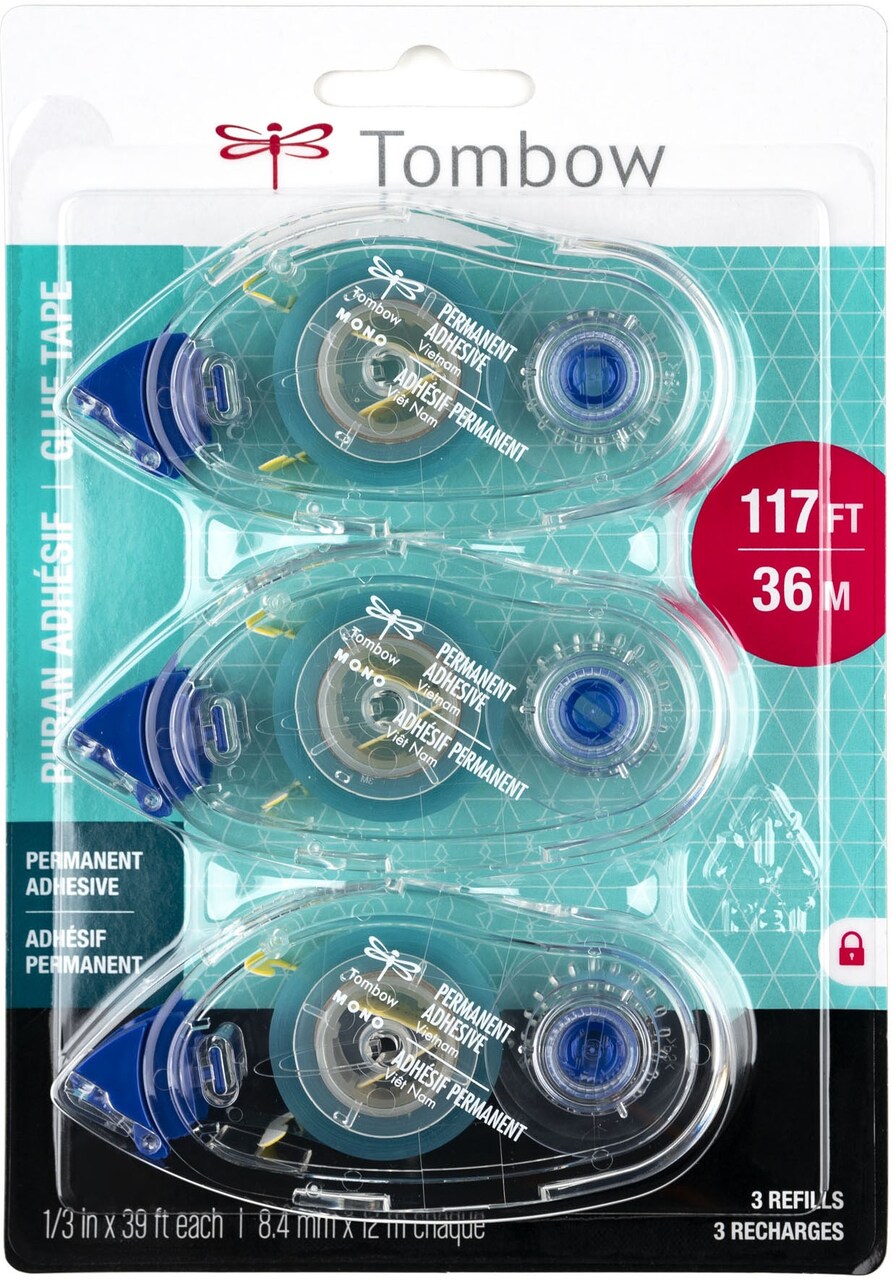 Mono Adhesive Refill Permanent Value Pack 3/Pkg-.33"X39' Each, For Use In 62106